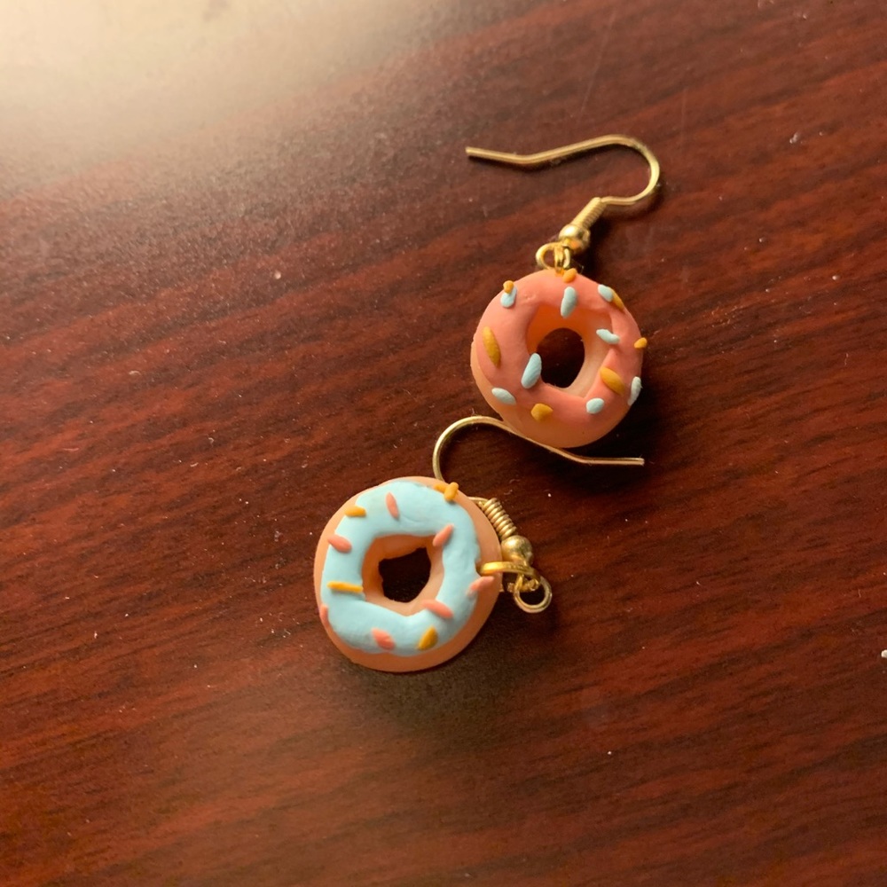 Handmade donut earrings